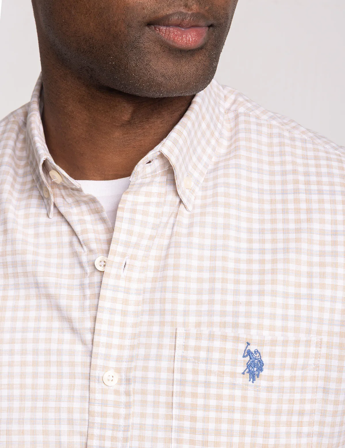 SHORT SLEEVE PLAID POPLIN SHIRT WITH POCKET sold by U.S. Polo Assn. product image thumbnail 4