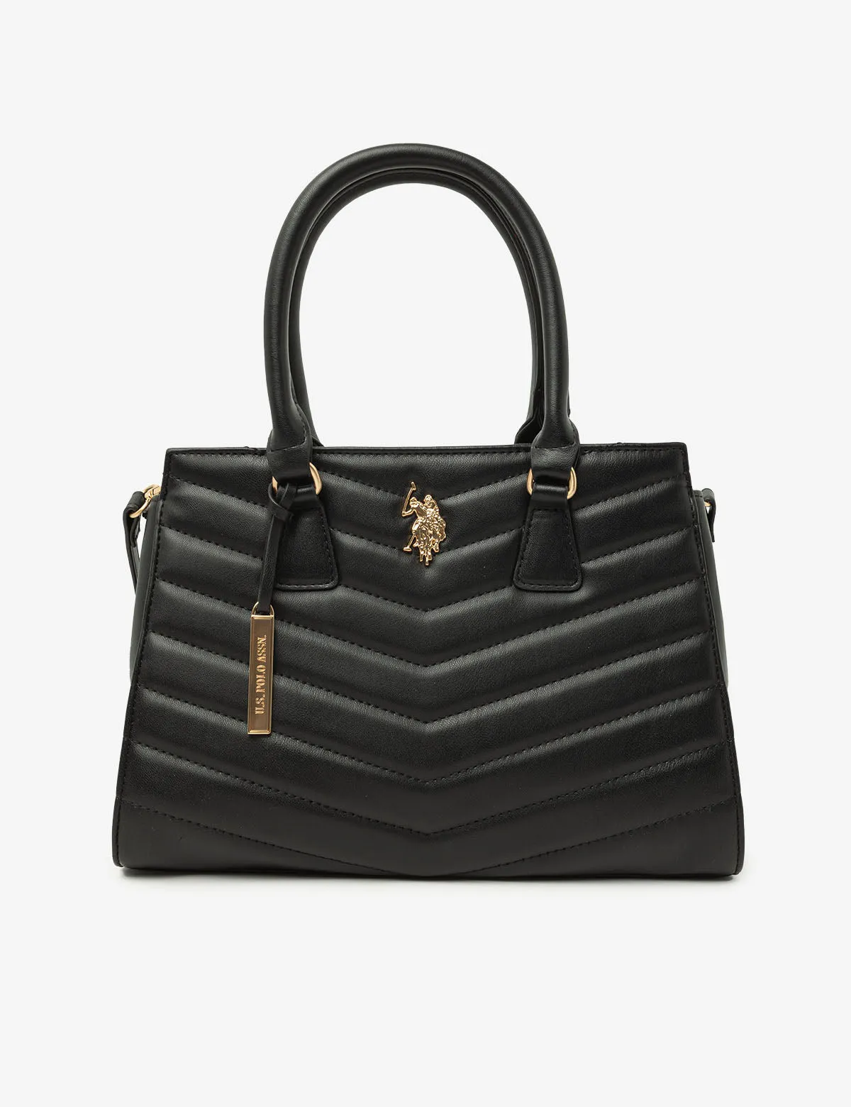 QUILTED V SATCHEL WITH CROSSBODY STRAP sold by U.S. Polo Assn. product image thumbnail 4