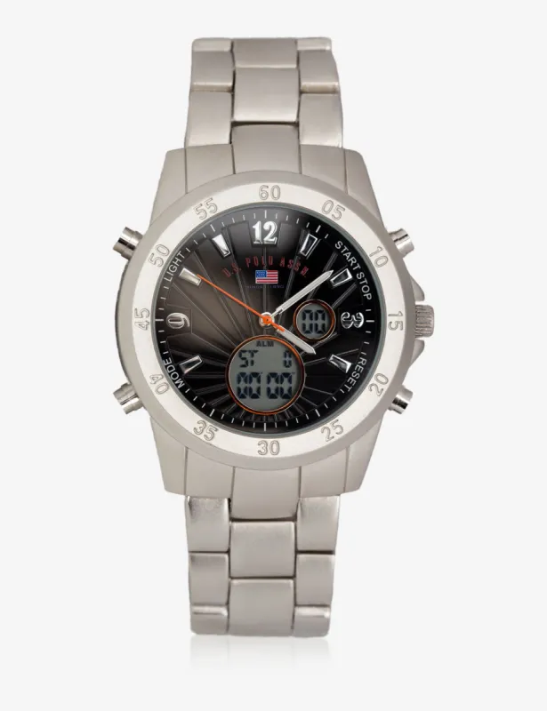 MEN'S SILVER LARGE FACED WATCH sold by U.S. Polo Assn.
