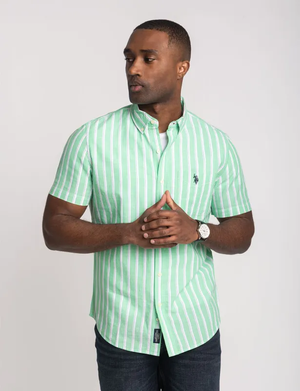 SHORT SLEEVE VERTICAL STRIPE POPLING SHIRT sold by U.S. Polo Assn.