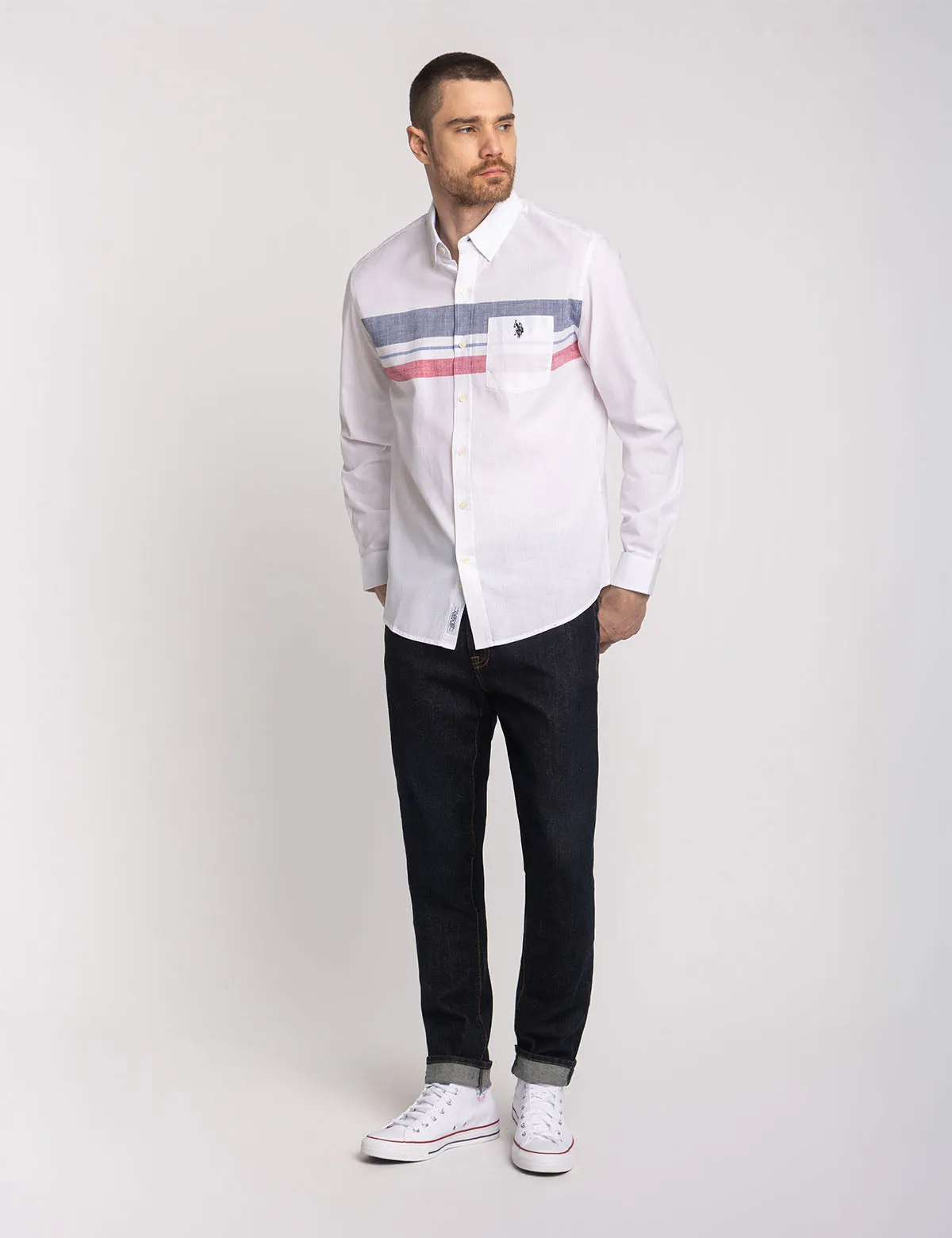 LONG SLEEVE ENGINEERED STRIPE POPLIN SHIRT sold by U.S. Polo Assn. product image thumbnail 2