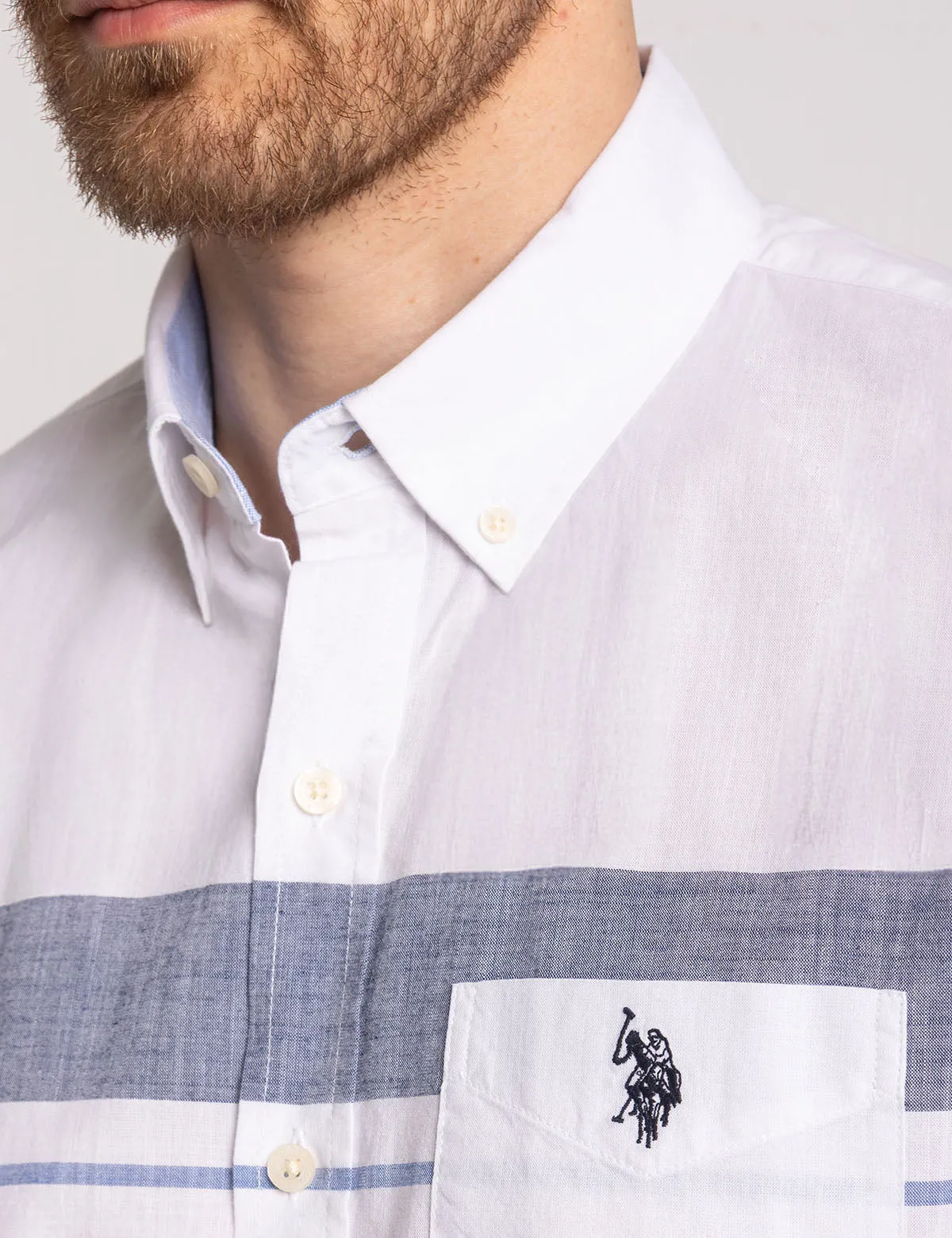 LONG SLEEVE ENGINEERED STRIPE POPLIN SHIRT sold by U.S. Polo Assn. product image thumbnail 3