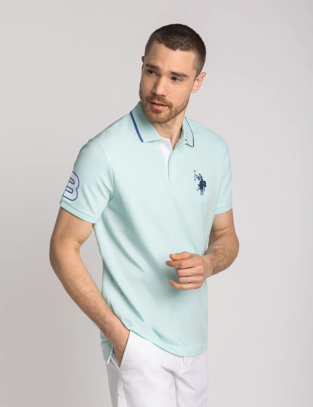 SLIM FIT BIG LOGO MULTI-TONAL POLO SHIRT sold by U.S. Polo Assn. product image thumbnail 4