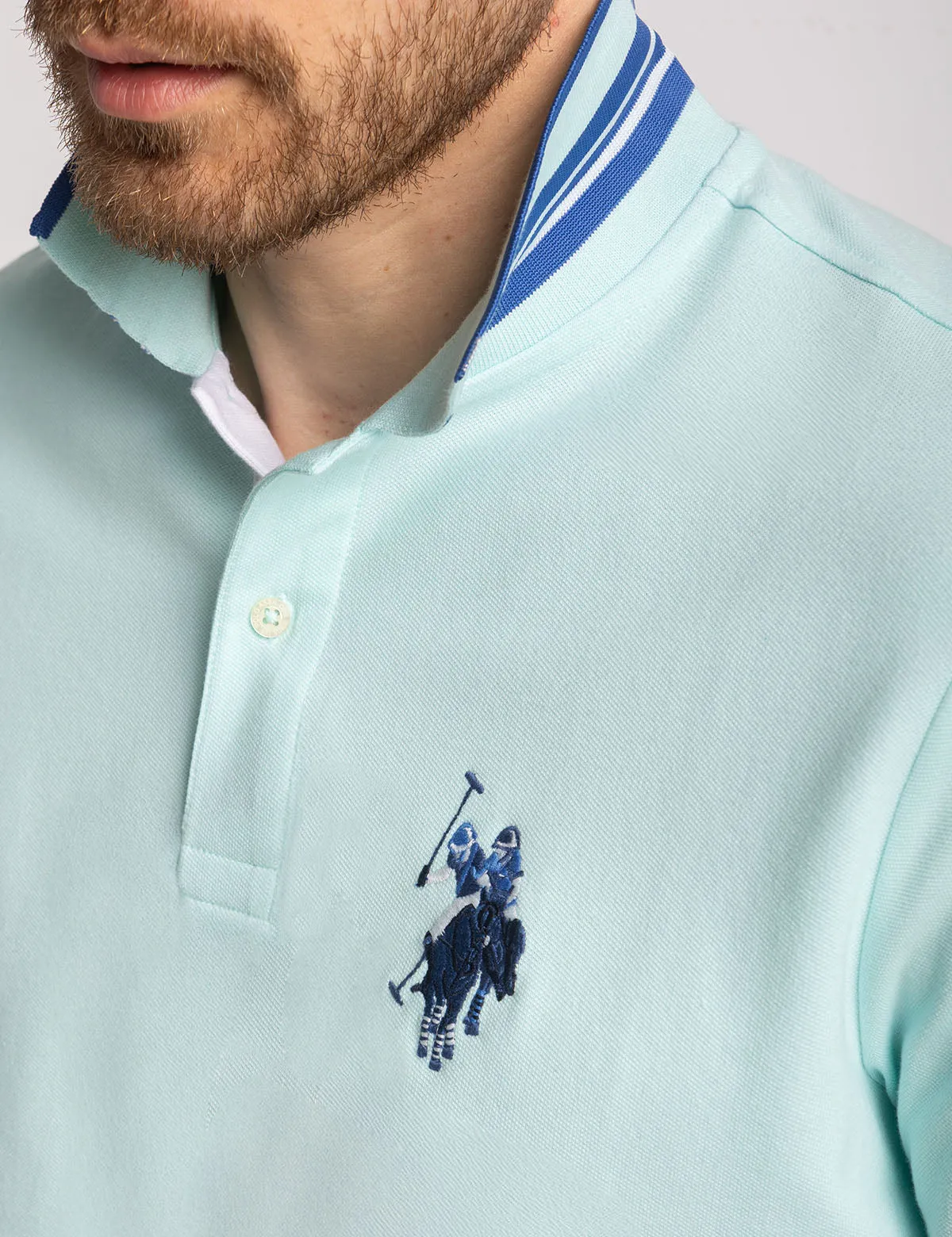 SLIM FIT BIG LOGO MULTI-TONAL POLO SHIRT sold by U.S. Polo Assn. product image thumbnail 3