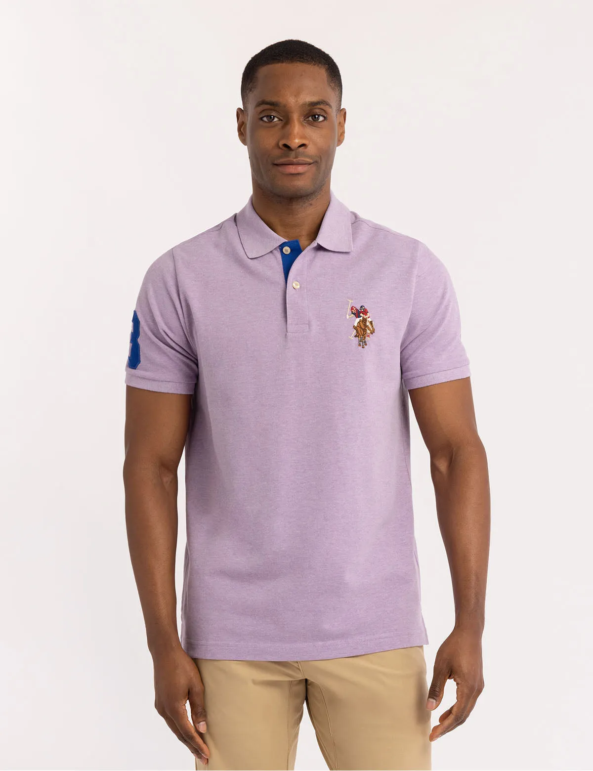 MULTI COLOR BIG LOGO SOLID POLO SHIRT sold by U.S. Polo Assn.