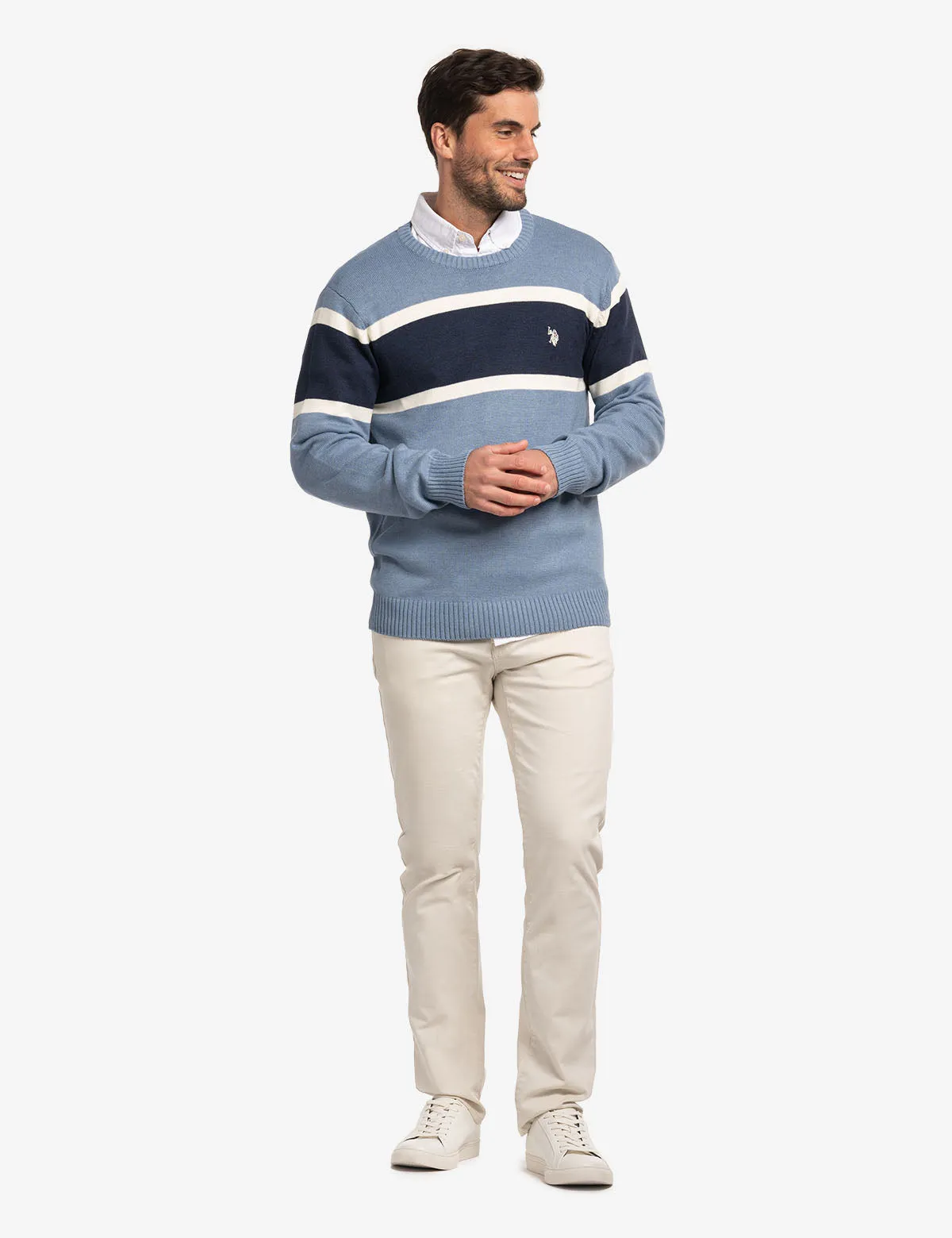 SOFT ENGINEERED STRIPE CREW NECK SWEATER sold by U.S. Polo Assn. product image thumbnail 2