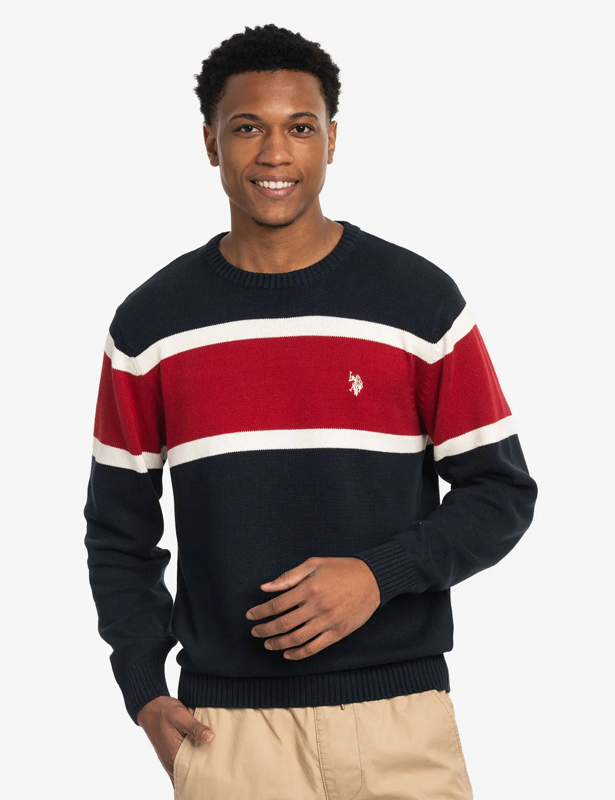 SOFT ENGINEERED STRIPE CREW NECK SWEATER sold by U.S. Polo Assn. product image thumbnail 5