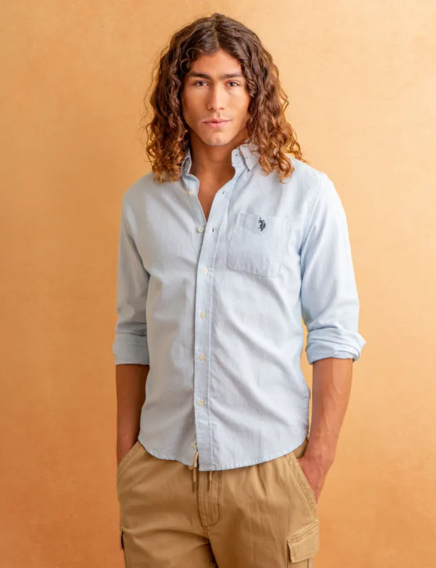 LONG SLEEVE DOT PRINT SQUARE WEAVE SHIRT sold by U.S. Polo Assn.