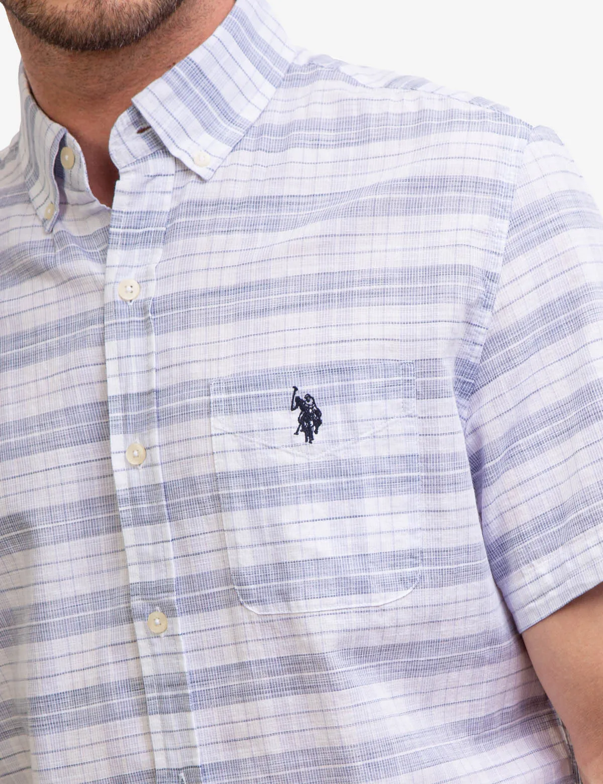 SPACE DYE DOBBY PLAID SHIRT sold by U.S. Polo Assn. product image thumbnail 2
