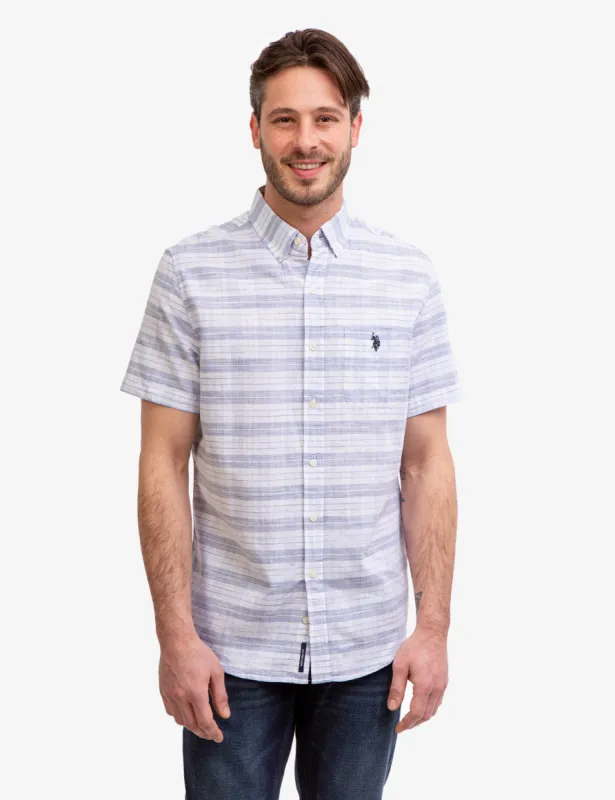 SPACE DYE DOBBY PLAID SHIRT made by U.S. Polo Assn.
