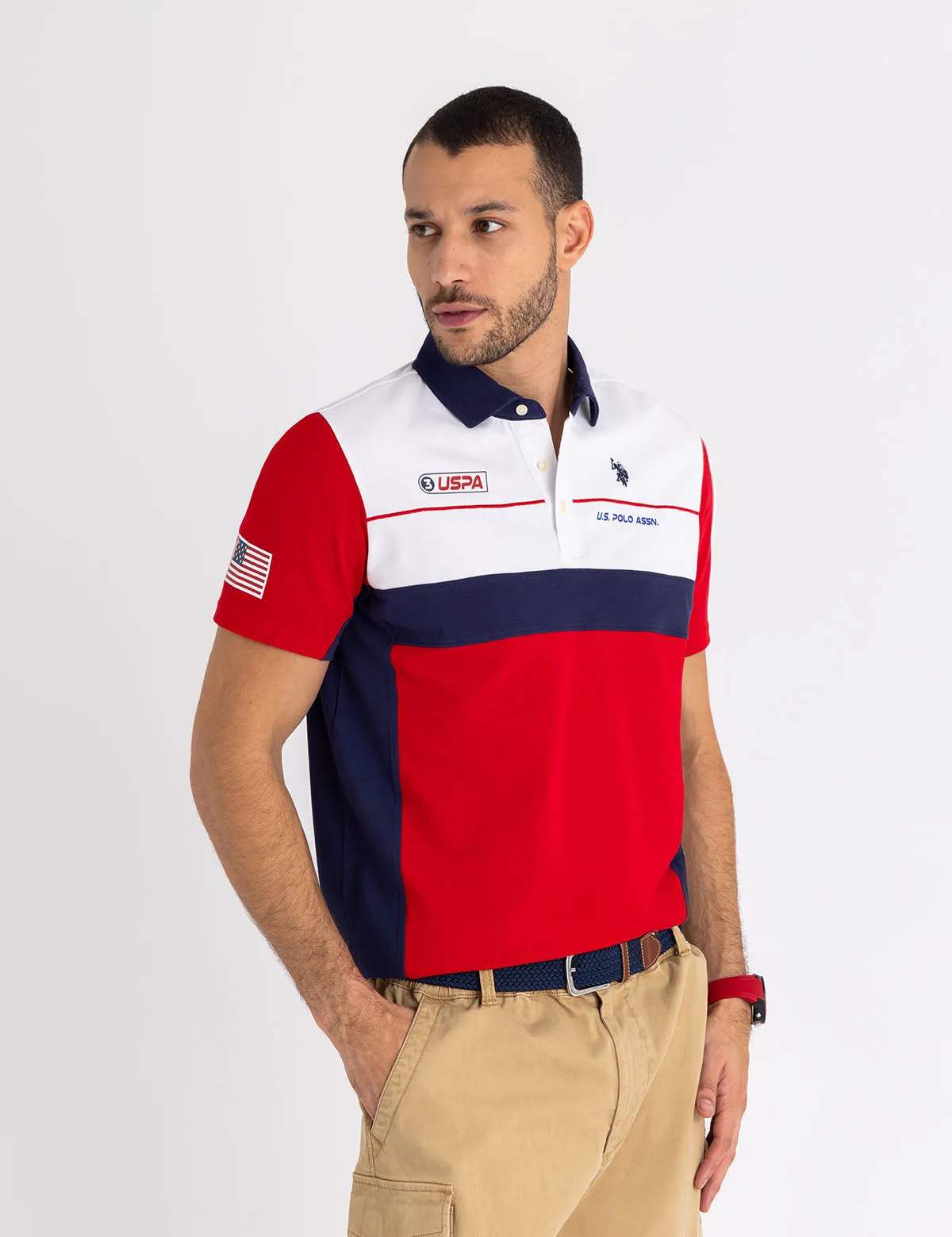 COLOR BLOCK RACE GRAPHIC PIQUE POLO SHIRT sold by U.S. Polo Assn. product image thumbnail 3
