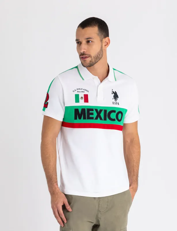 MEXICO COLOR BLOCK PIQUE POLO SHIRT made by U.S. Polo Assn.