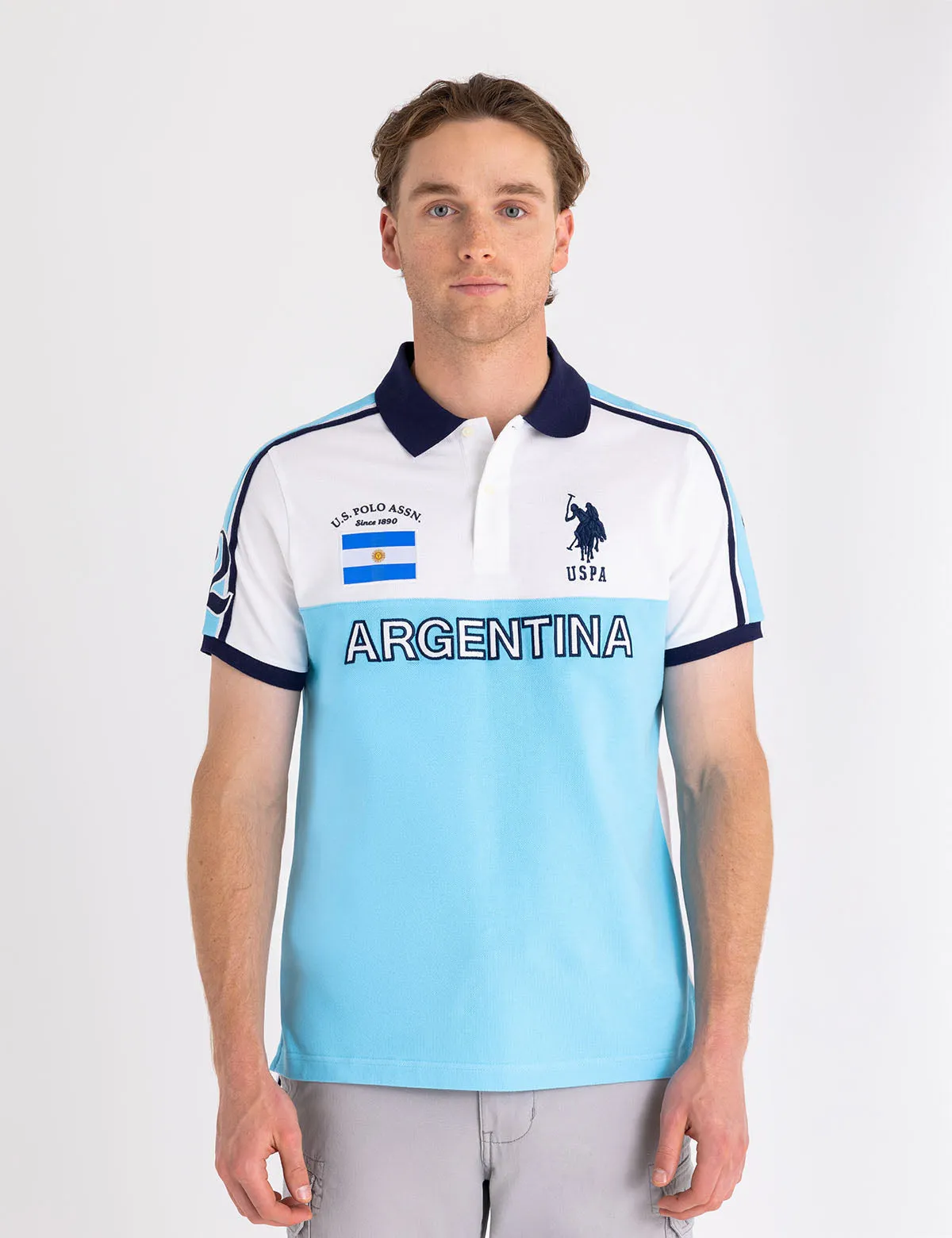 ARGENTINA COLOR BLOCK PIQUE POLO SHIRT sold by U.S. Polo Assn. product image thumbnail 2