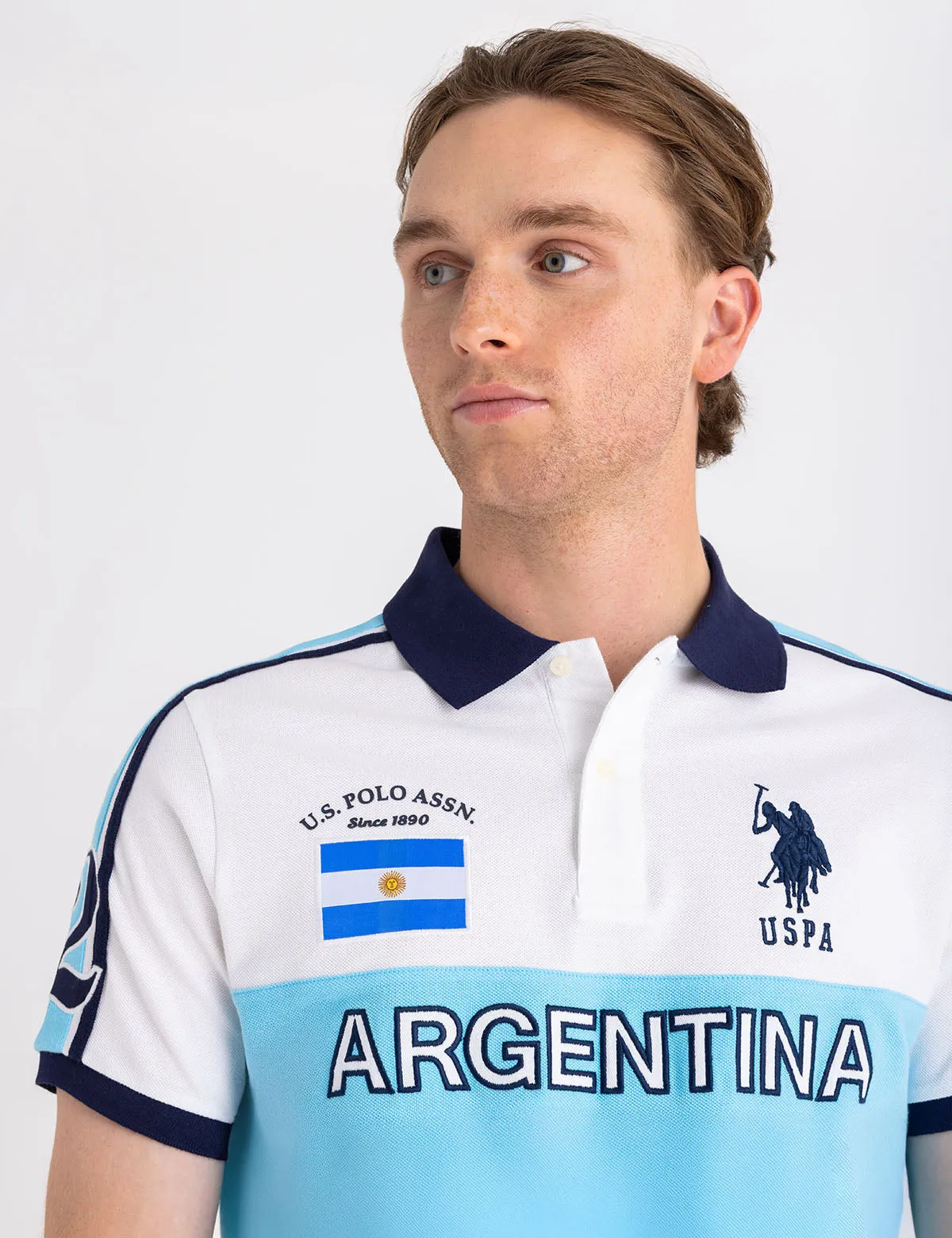 ARGENTINA COLOR BLOCK PIQUE POLO SHIRT sold by U.S. Polo Assn. product image thumbnail 4
