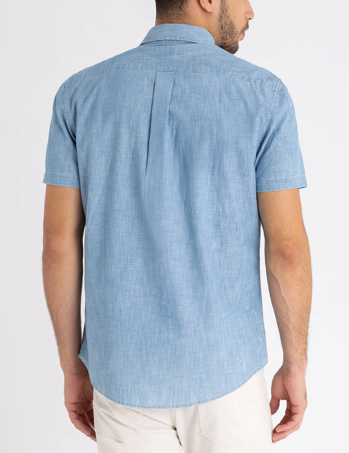 SHORT SLEEVE INDIGO CHAMBRAY SHIRT WITH POCKET sold by U.S. Polo Assn. product image thumbnail 4