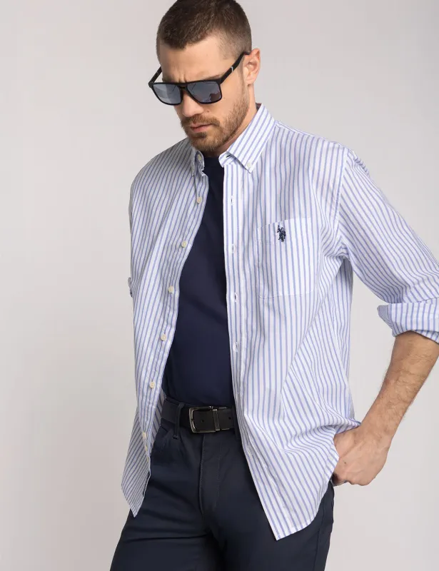 LONG SLEEVE FINE MADRAS STRIPE WOVEN SHIRT made by U.S. Polo Assn.