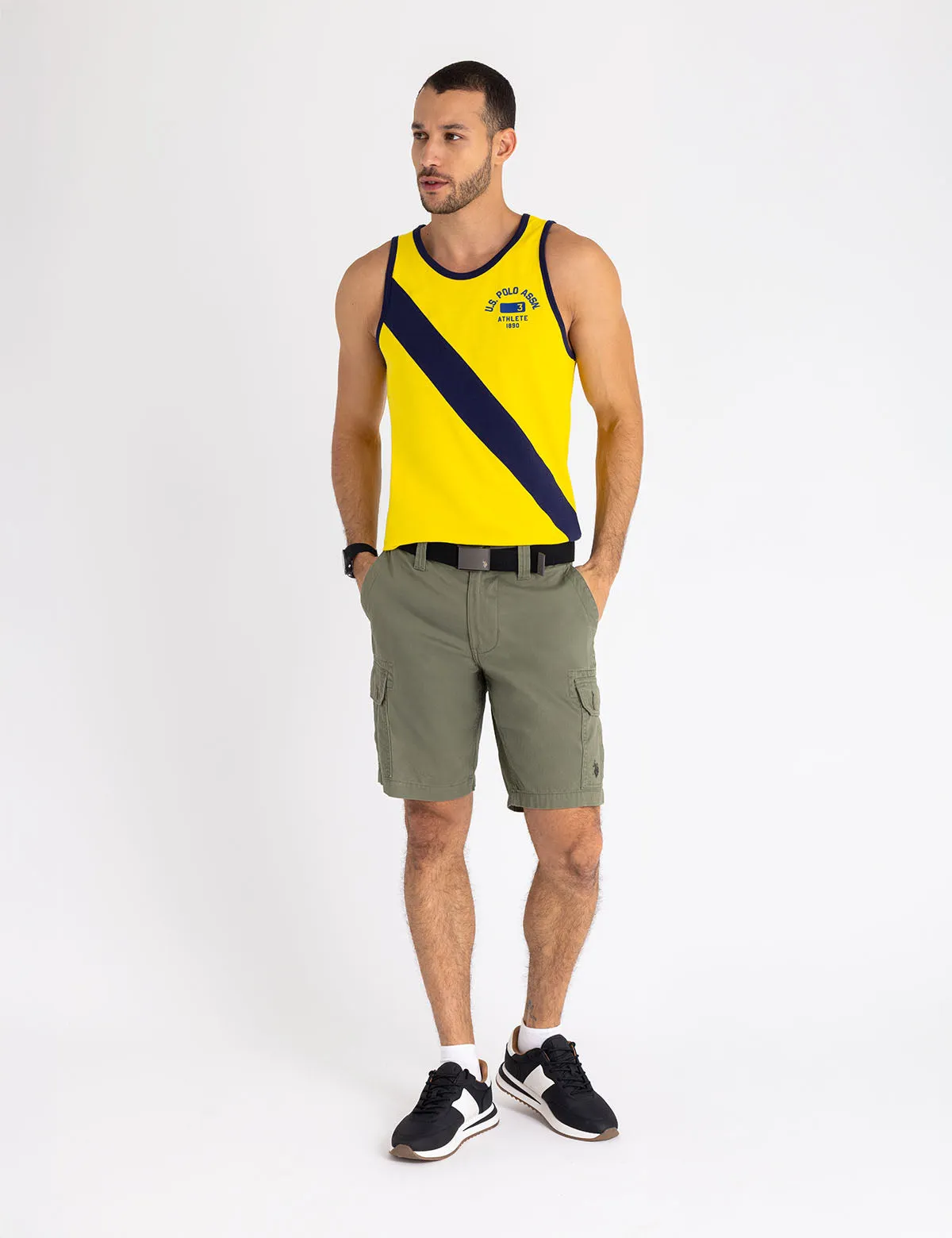 CONTRAST DIAGONAL SASH MUSCLE TANK sold by U.S. Polo Assn. product image thumbnail 3