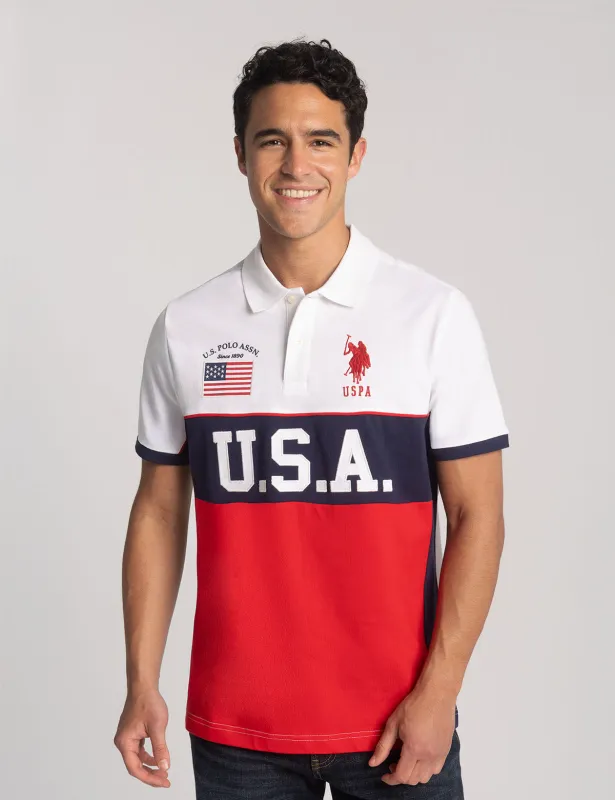 USA COLO BLOCK PIQUE POLO SHIRT sold by U.S. Polo Assn.