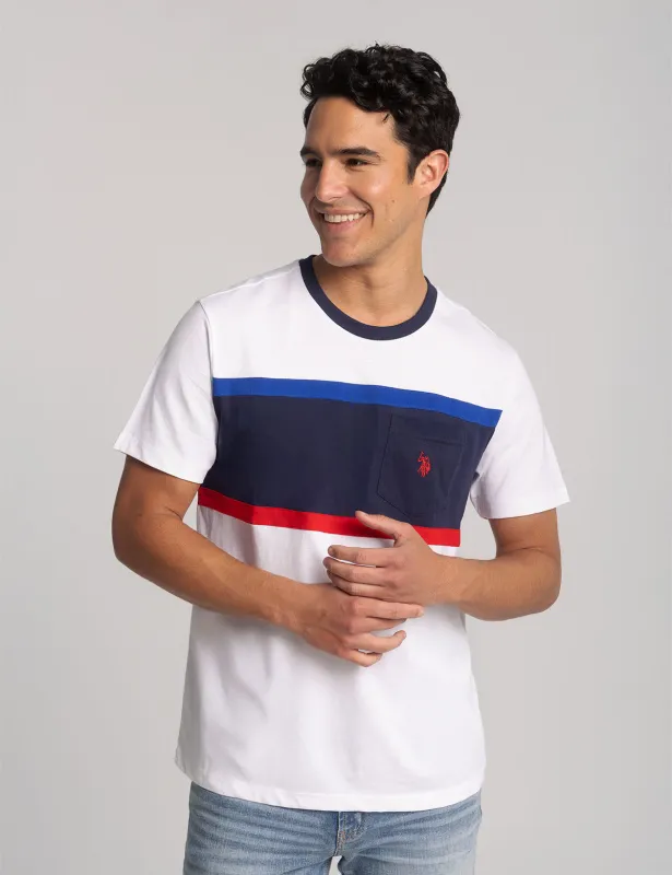 COLOR BLOCK RINGER CREW POCKET T-SHIRT sold by U.S. Polo Assn.