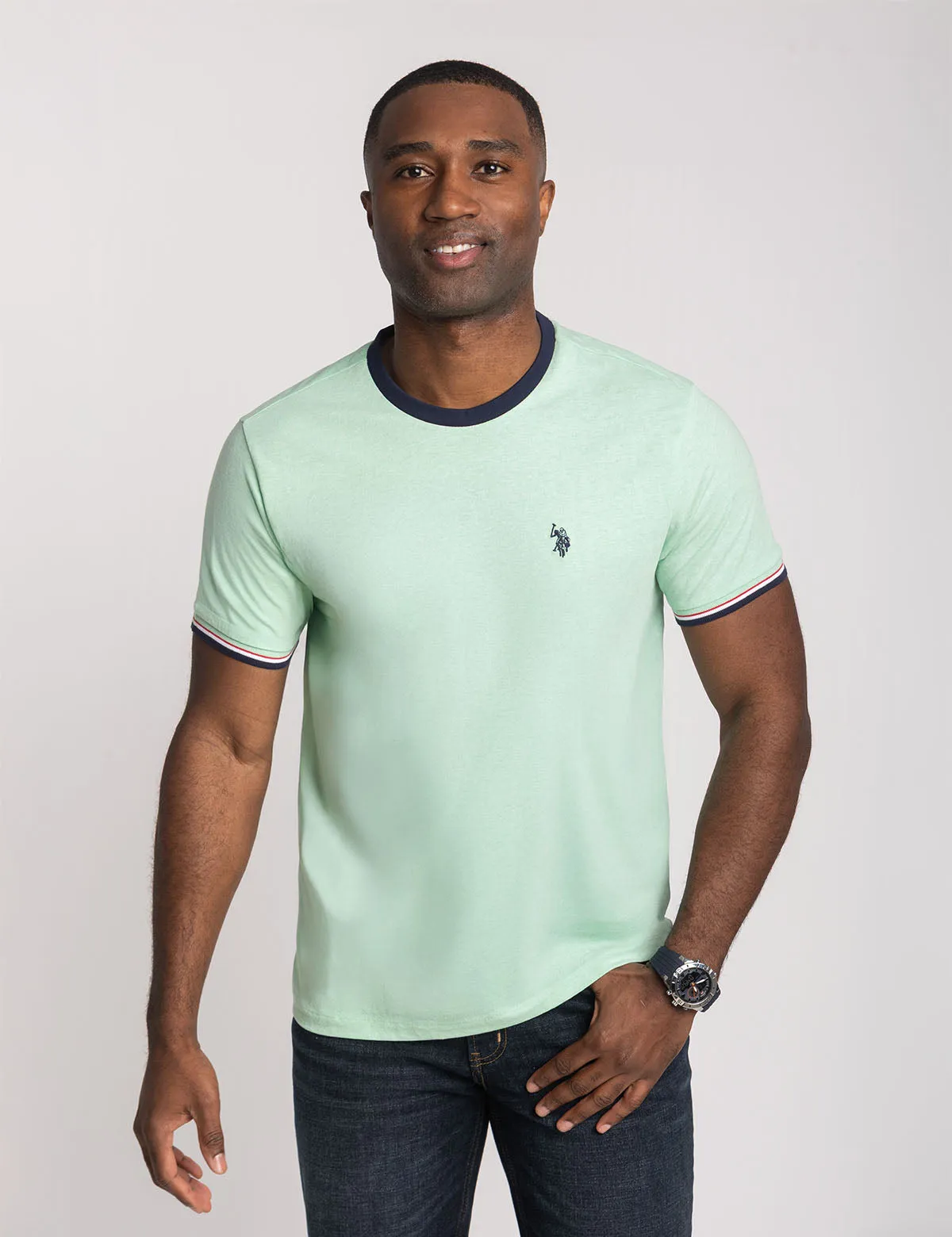 SIGNATURE STRIPE TRIM RINGER T-SHIRT sold by U.S. Polo Assn. product image thumbnail 2