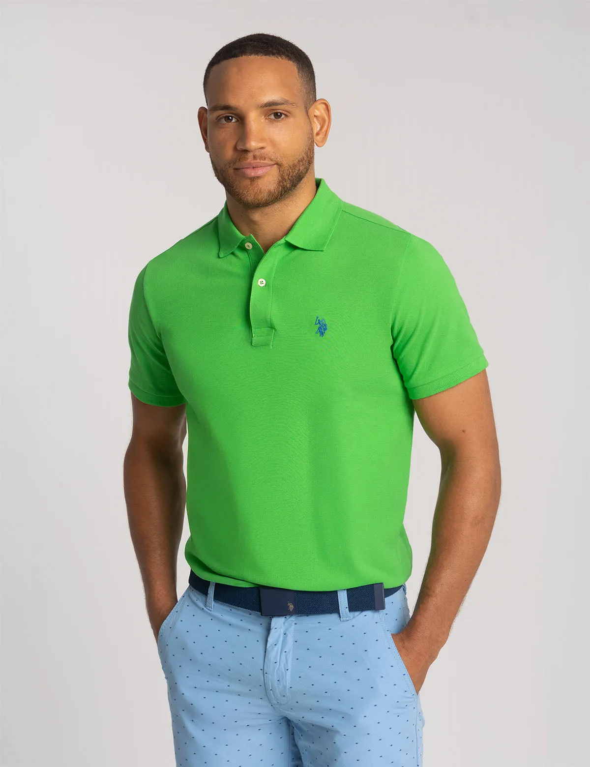 SOLID PIQUE SMALL LOGO POLO SHIRT sold by U.S. Polo Assn.