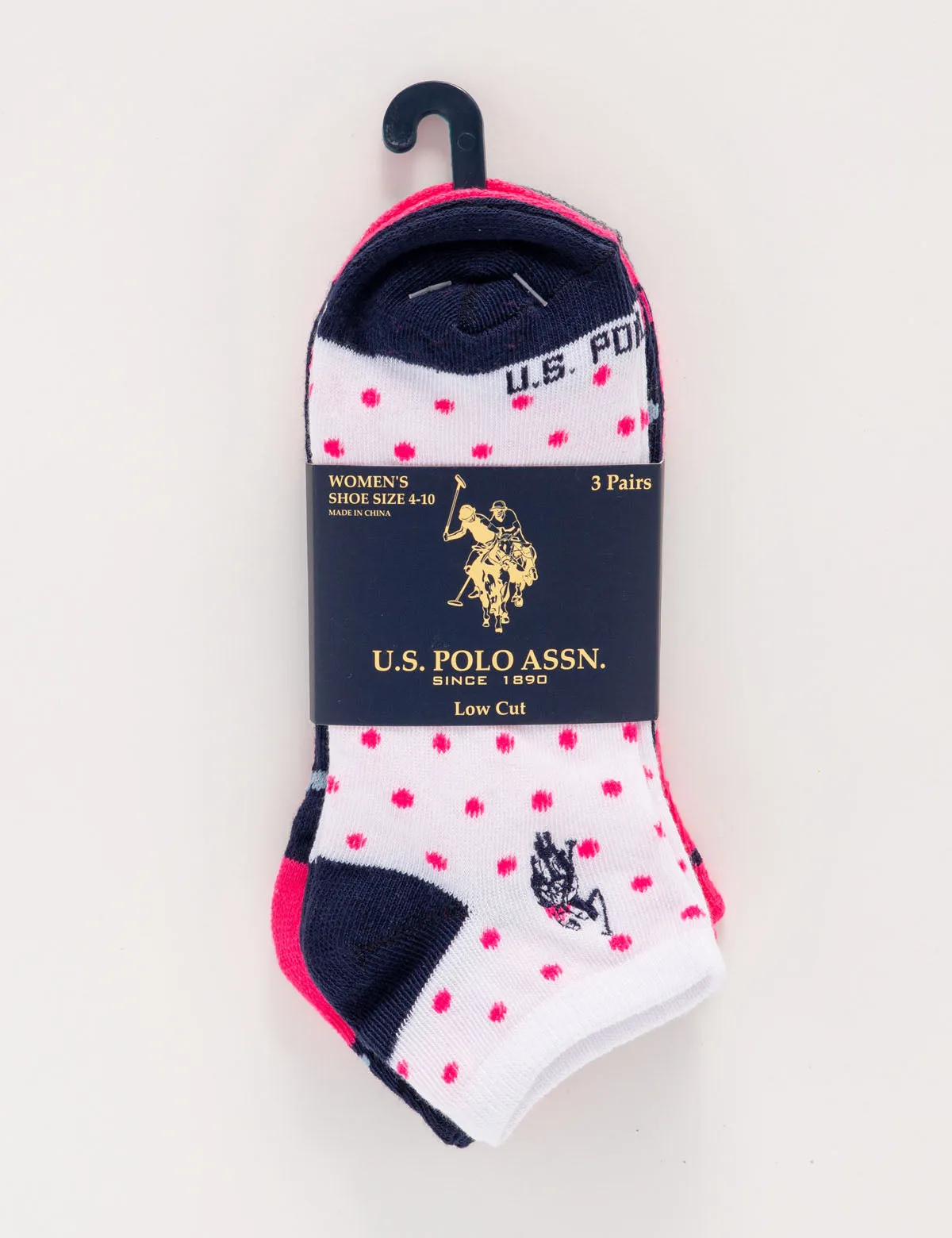 WOMENS 3PK DOT PRINT ASSORTED LOW CUT SOCKS sold by U.S. Polo Assn. product image thumbnail 2
