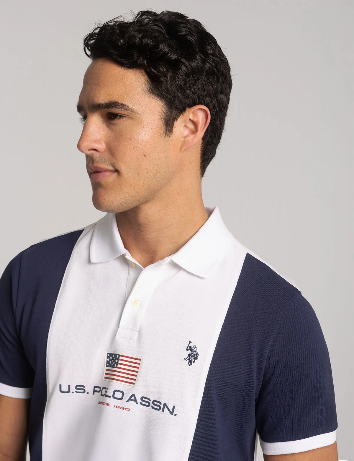 CHEST FLAG COLOR BLOCK PIQUE POLO SHIRT sold by U.S. Polo Assn. product image thumbnail 3