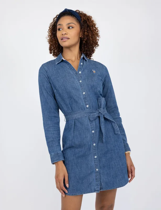 DENIM BUTTON DOWN DRESS sold by U.S. Polo Assn.