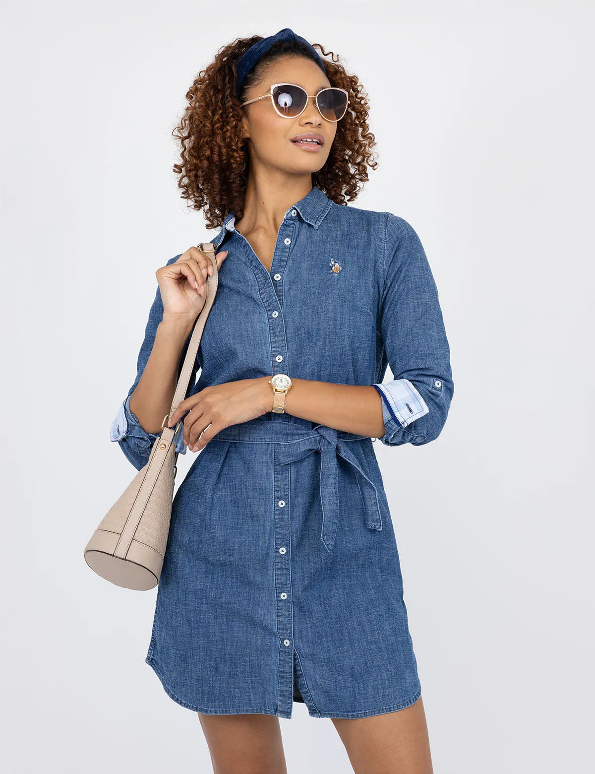 DENIM BUTTON DOWN DRESS sold by U.S. Polo Assn. product image thumbnail 5