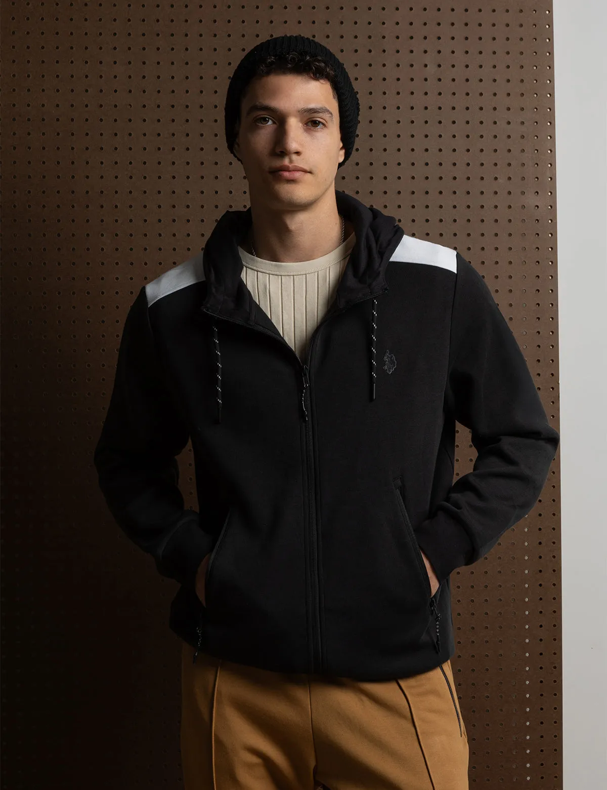 WHITE LABEL BONDED INTERLOCK ZIP HOODIE sold by U.S. Polo Assn.