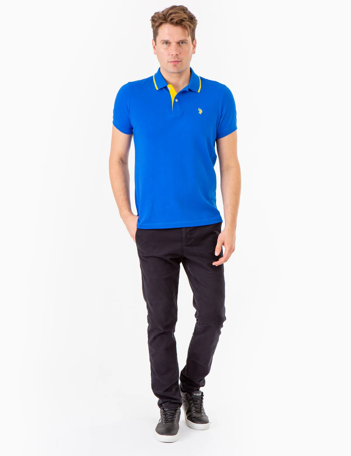 SLIM FIT STRETCH PIQUE SOLID POLO SHIRT sold by U.S. Polo Assn. product image thumbnail 3