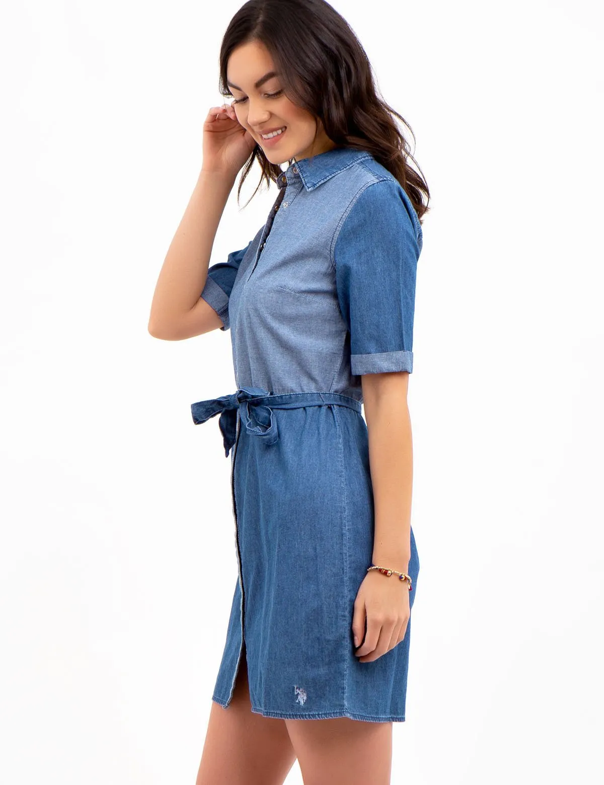 SHORT SLEEVE DENIM DRESS sold by U.S. Polo Assn. product image thumbnail 3