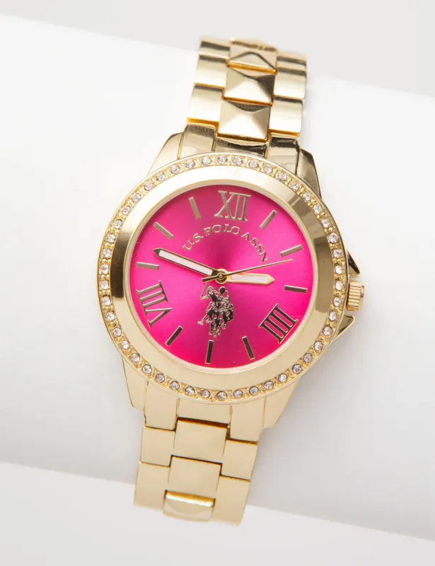 LADIES PYRAMID LINK BRACELET WATCH sold by U.S. Polo Assn.
