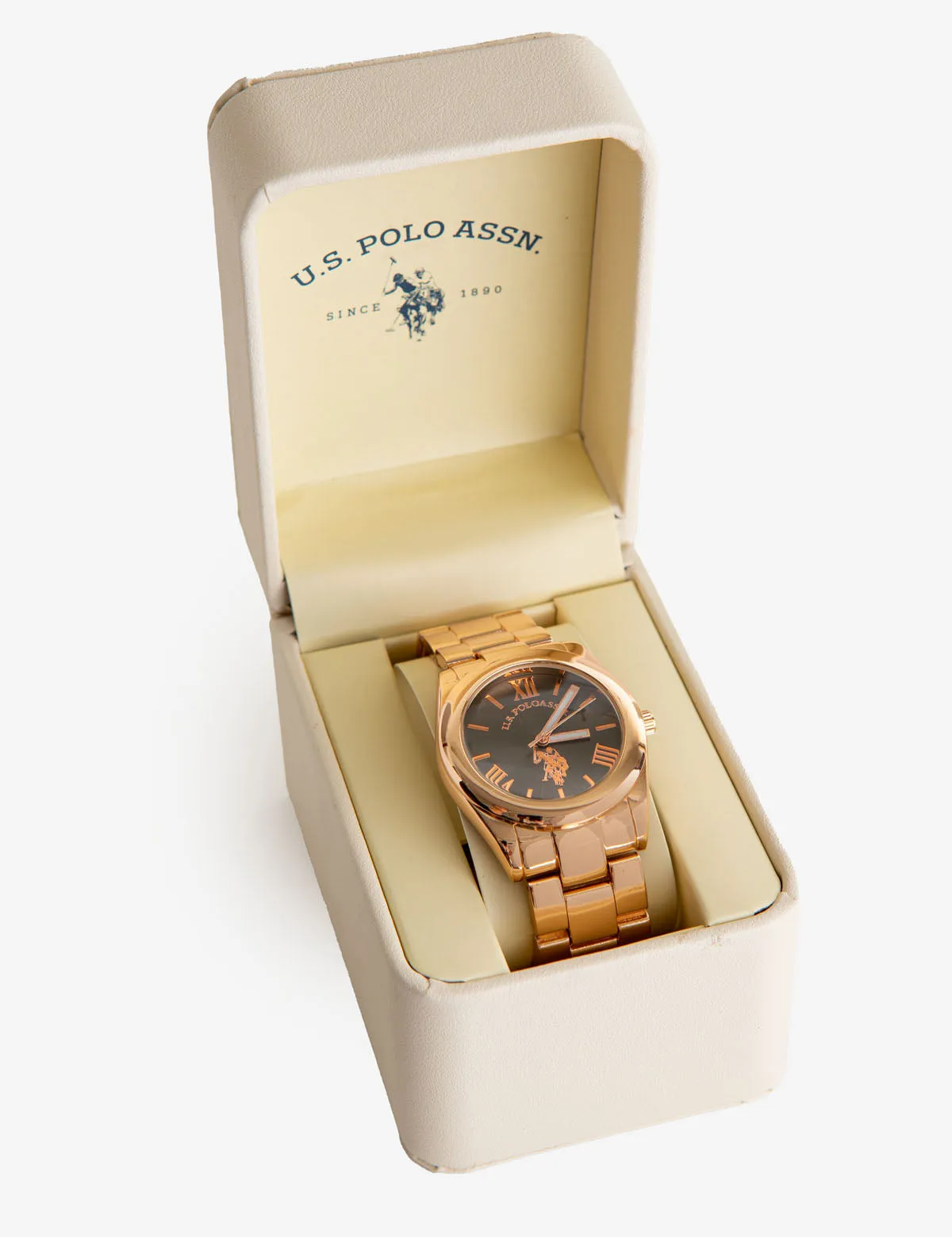 LADIES ROSE GOLD BRACELET WATCH WITH BLACK DIAL sold by U.S. Polo Assn. product image thumbnail 2