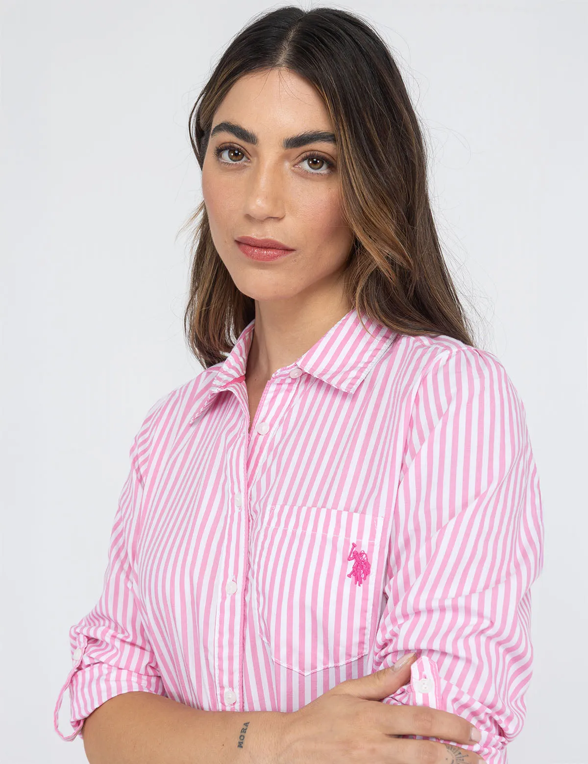 STRIPED DROP PEPLUM SHIRT DRESS sold by U.S. Polo Assn. product image thumbnail 4