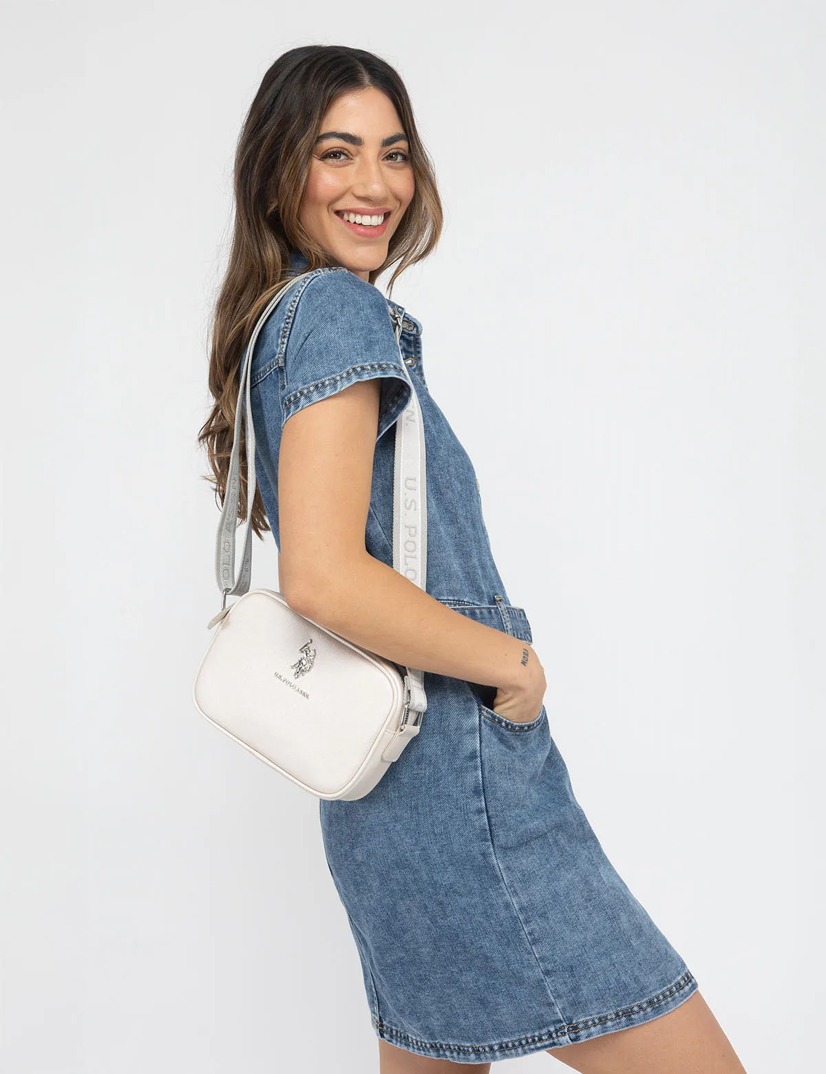 SHORT SLEEVE BELTED DENIM DRESS sold by U.S. Polo Assn. product image thumbnail 5