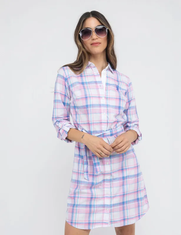 LONG SLEEVE PLAID SHIRT DRESS sold by U.S. Polo Assn.