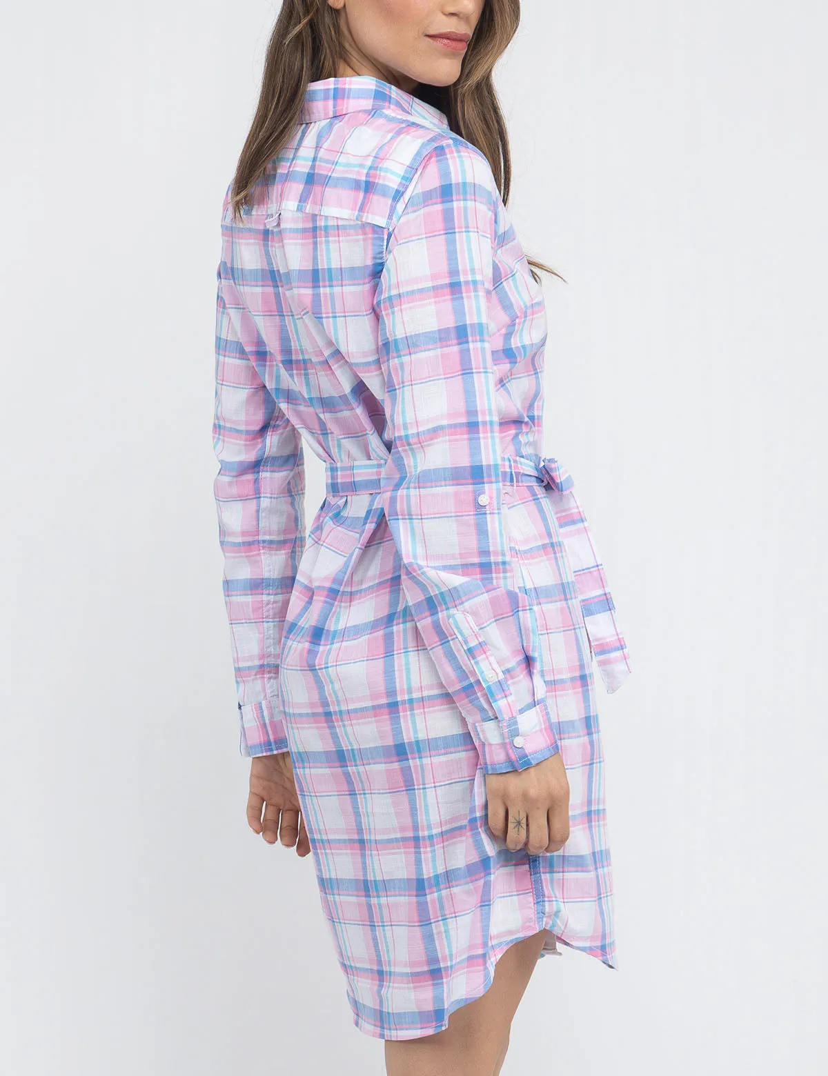 LONG SLEEVE PLAID SHIRT DRESS sold by U.S. Polo Assn. product image thumbnail 4