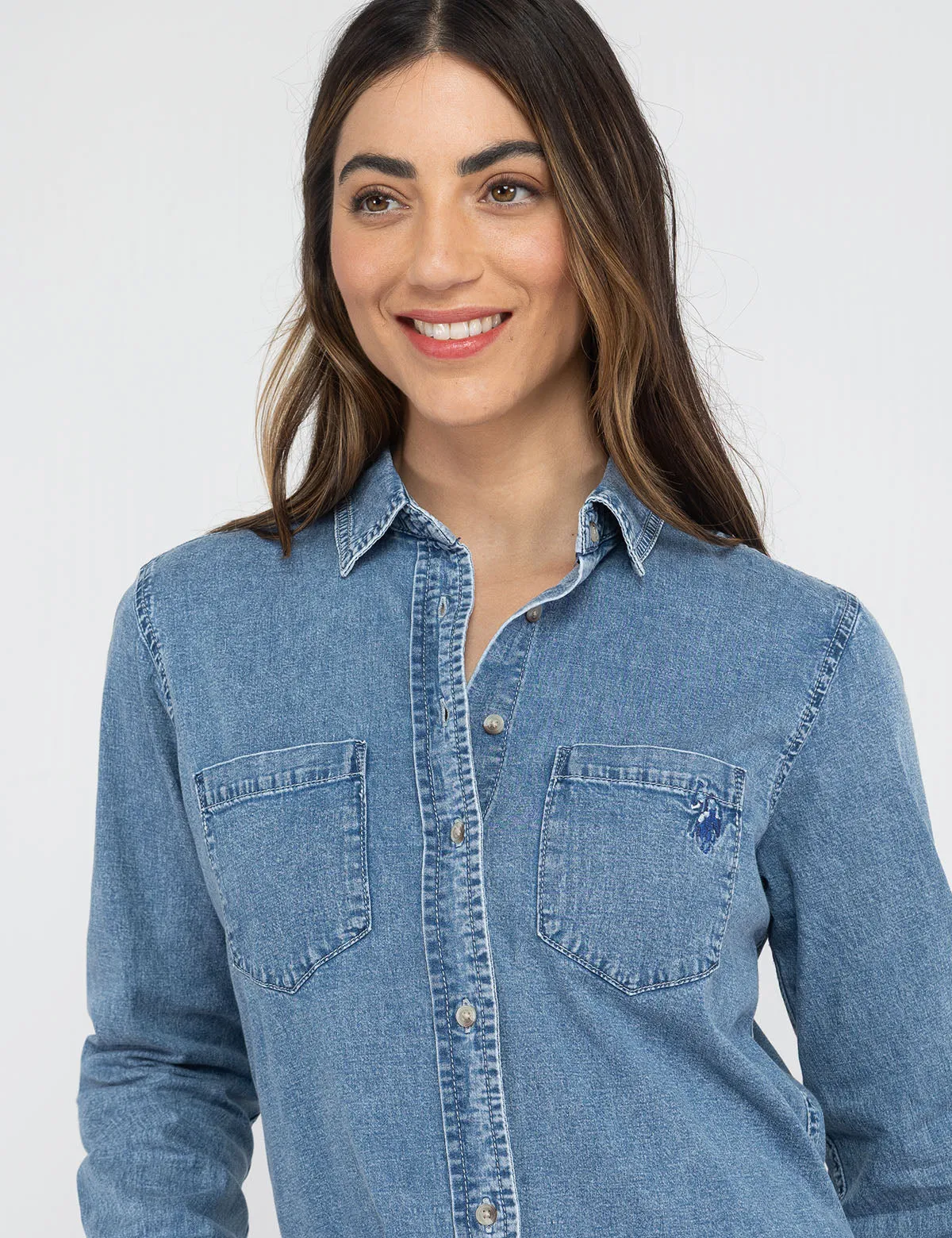 LONG SLEEVE MULTI TONAL CHAMBRAY SHIRT sold by U.S. Polo Assn. product image thumbnail 4