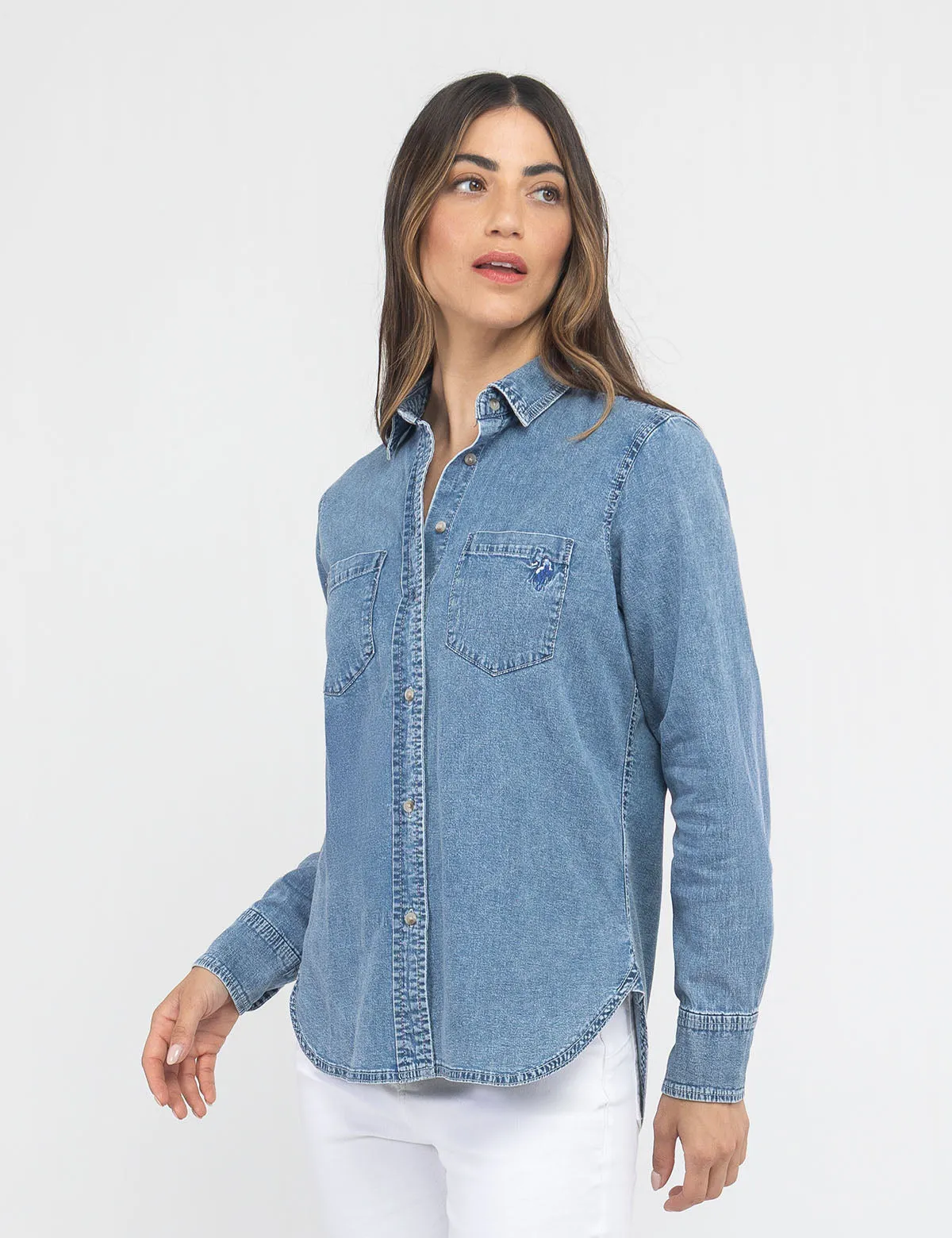 LONG SLEEVE MULTI TONAL CHAMBRAY SHIRT sold by U.S. Polo Assn. product image thumbnail 3