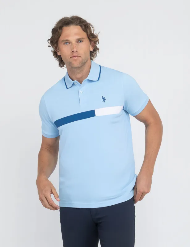 COLOR BLOCK CHEST STRIPE PIQUE POLO SHIRT sold by U.S. Polo Assn.