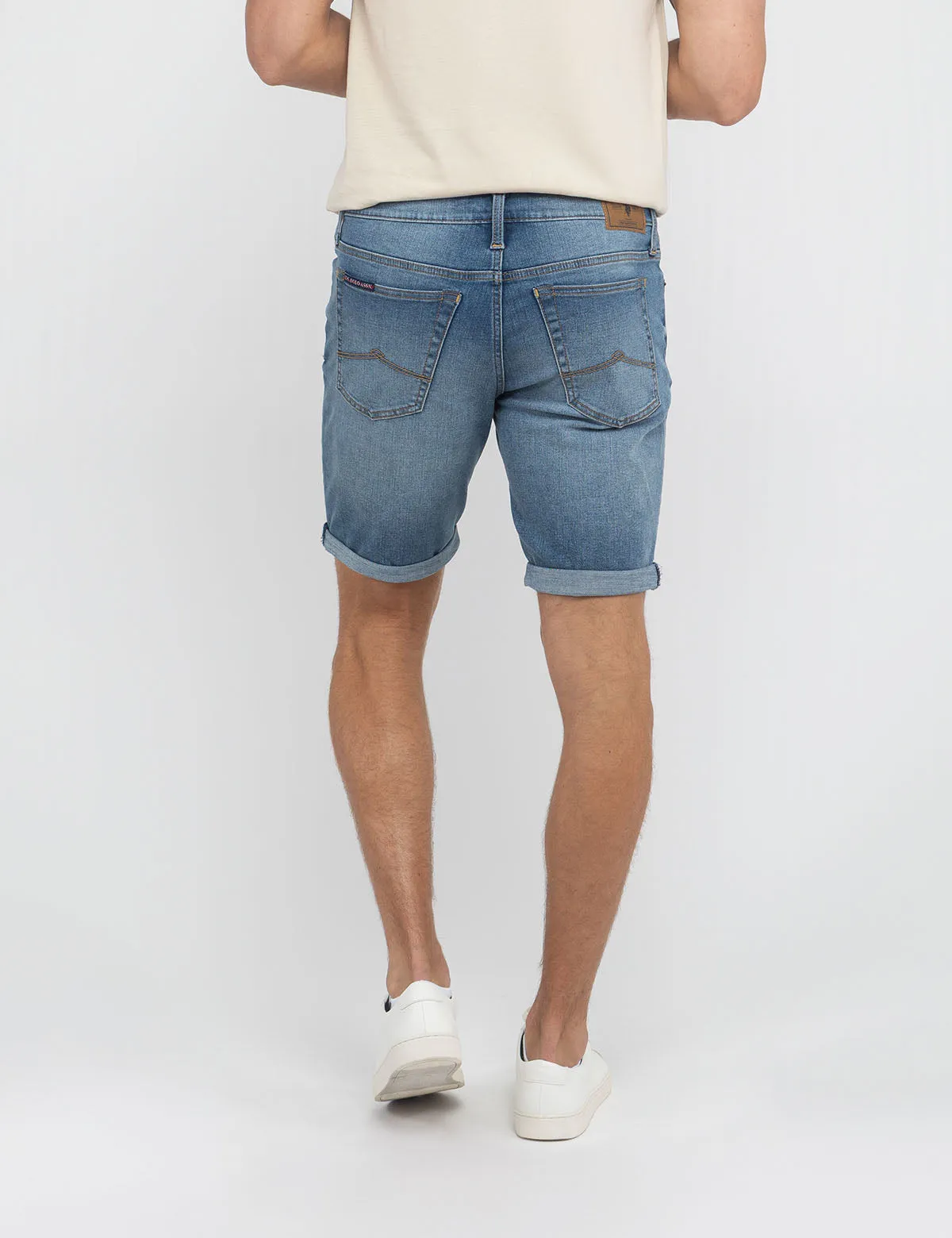 SLIM STRAIGHT 5 POCKET CUFFED DENIM SHORT sold by U.S. Polo Assn. product image thumbnail 4