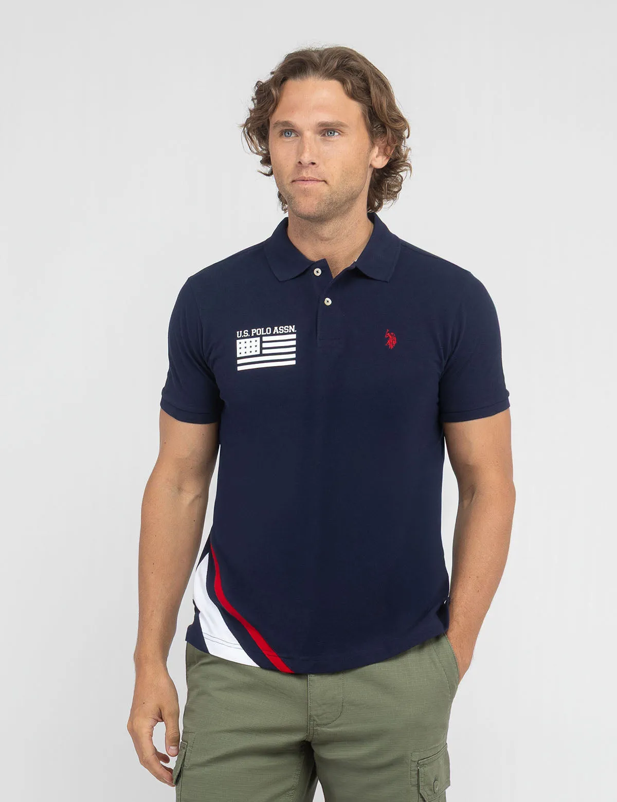 FLAG SASH PRINT POLO SHIRT sold by U.S. Polo Assn.