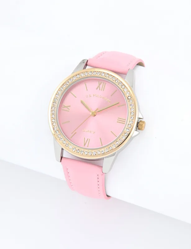LADIES PINK STRAP WATCH WITH GOLD ACCENT sold by U.S. Polo Assn.