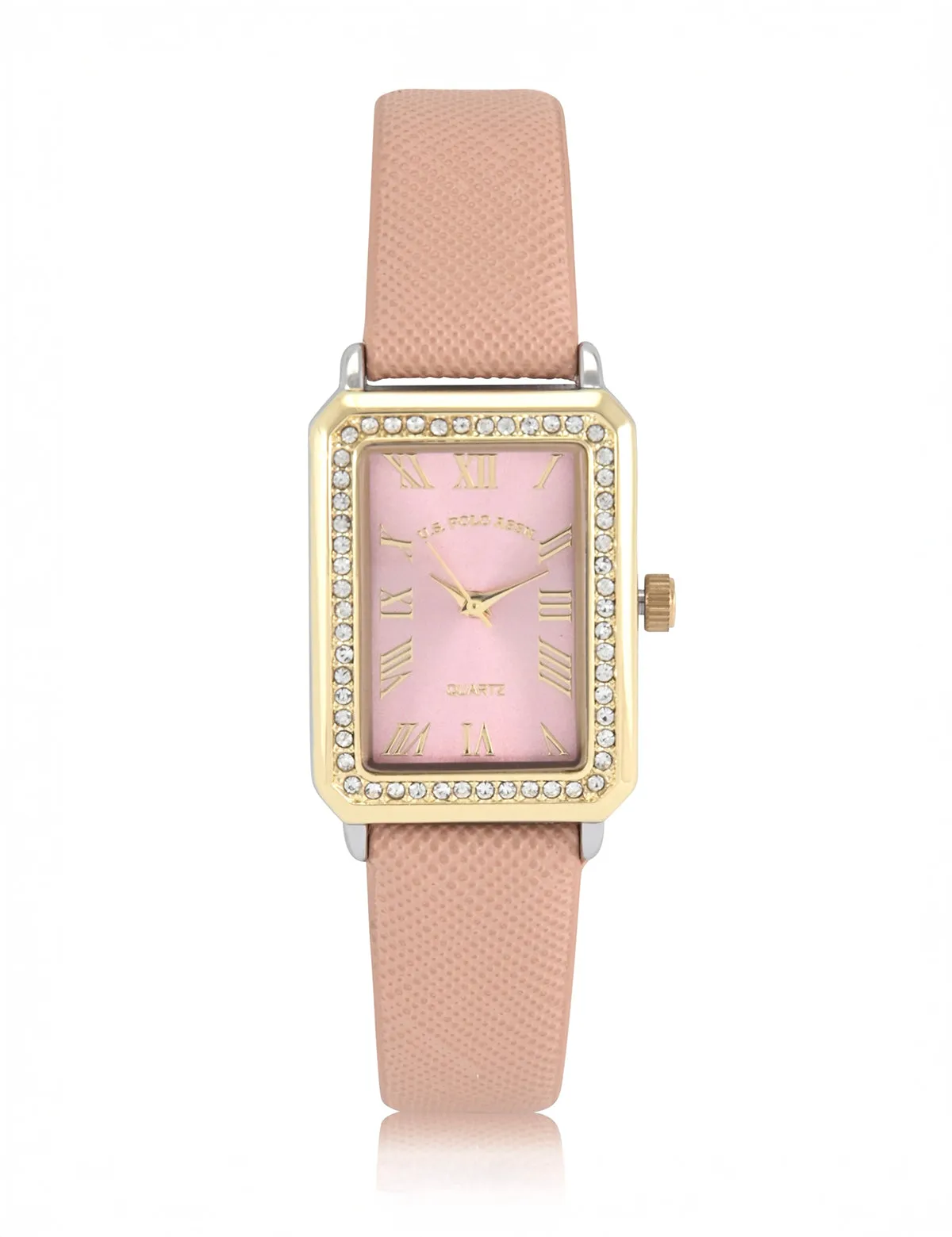 LADIES SQUARE FACE PINK STRAP WATCH WITH GOLD ACCENT sold by U.S. Polo Assn. product image thumbnail 3