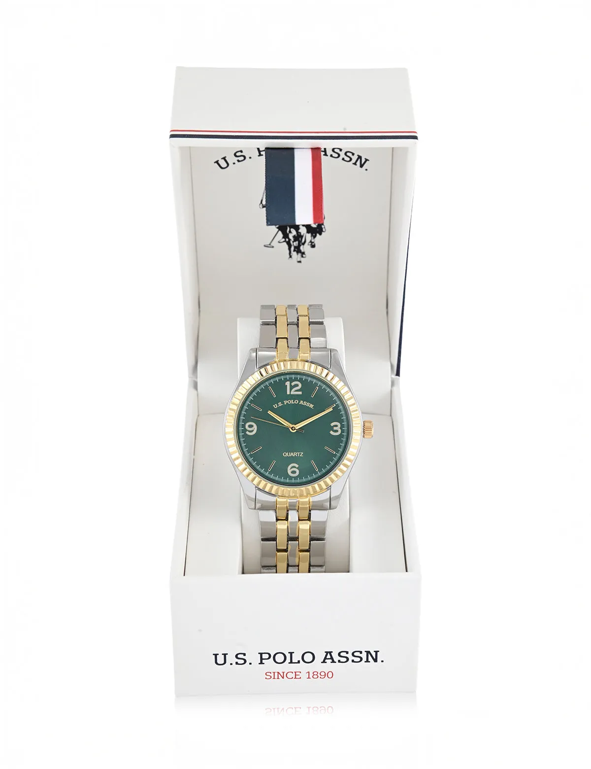 MENS TWO TONE SILVER AND GOLD WATCH WITH GREEN FACE sold by U.S. Polo Assn. product image thumbnail 2