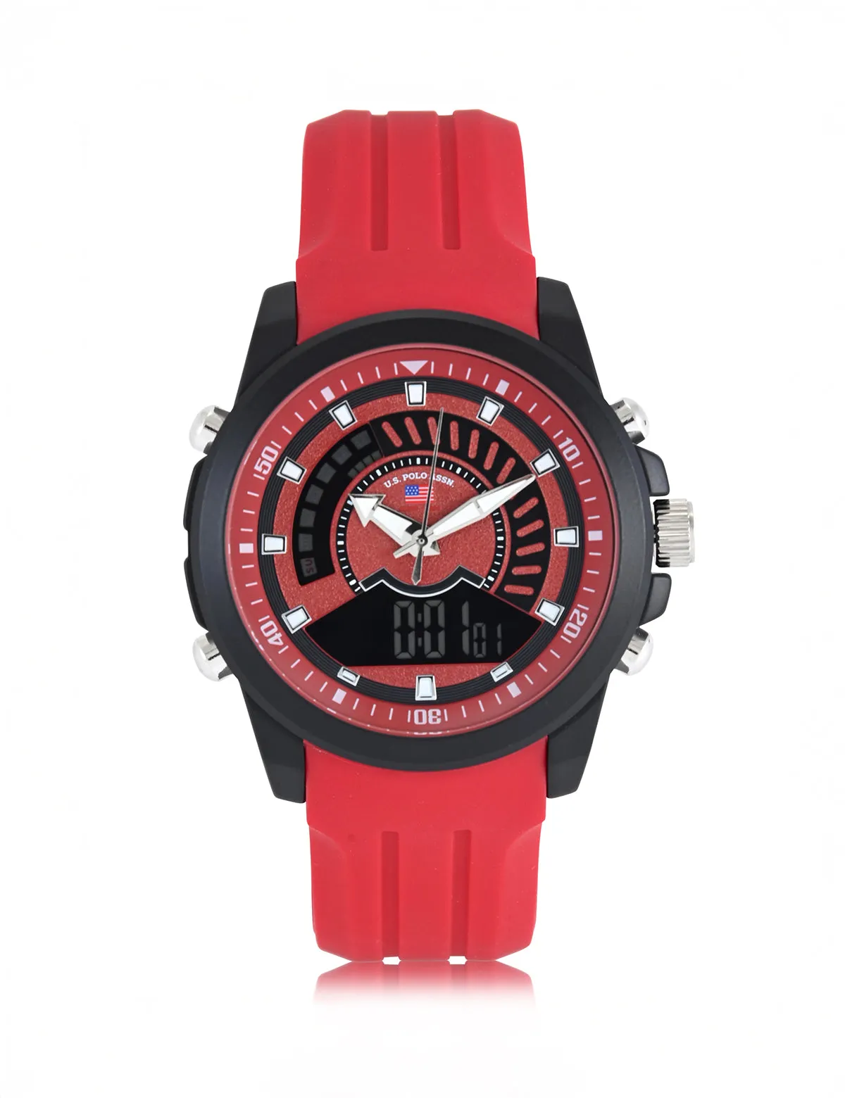 MENS RED STRAP ANADIGI WATCH sold by U.S. Polo Assn. product image thumbnail 3