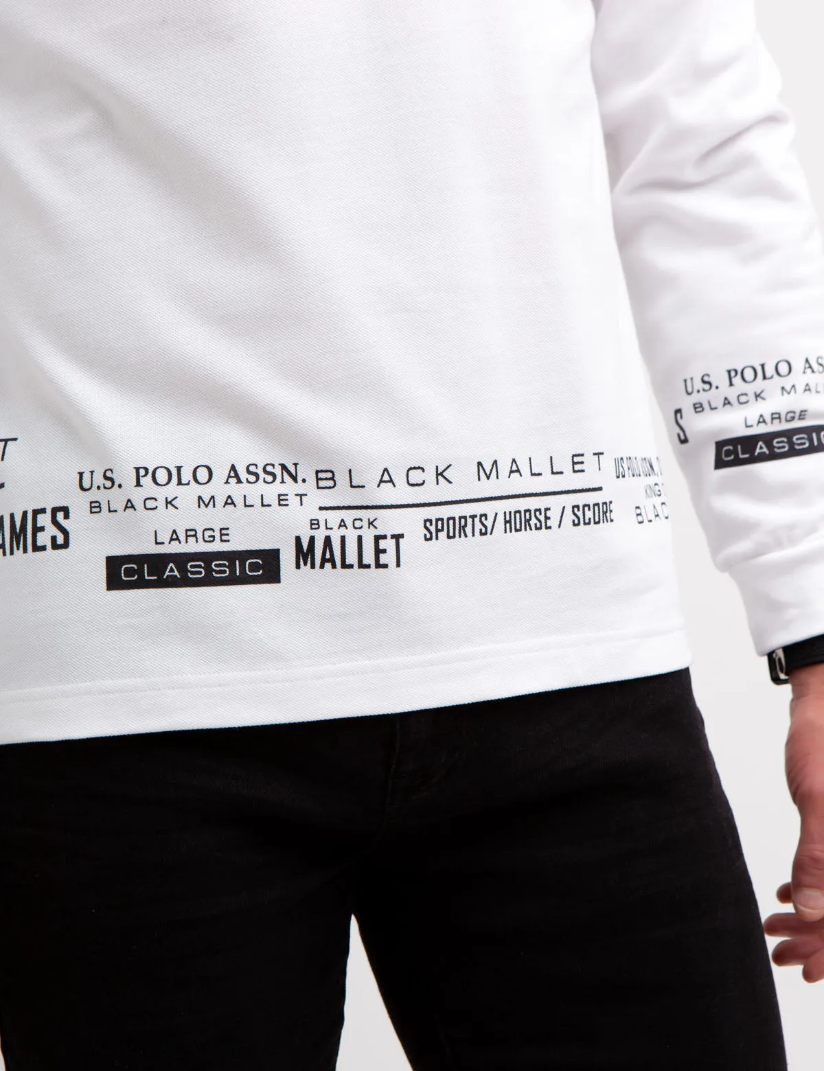 BLACK MALLET LOGO PRINT LONG SLEEVE POLO SHIRT sold by U.S. Polo Assn. product image thumbnail 5