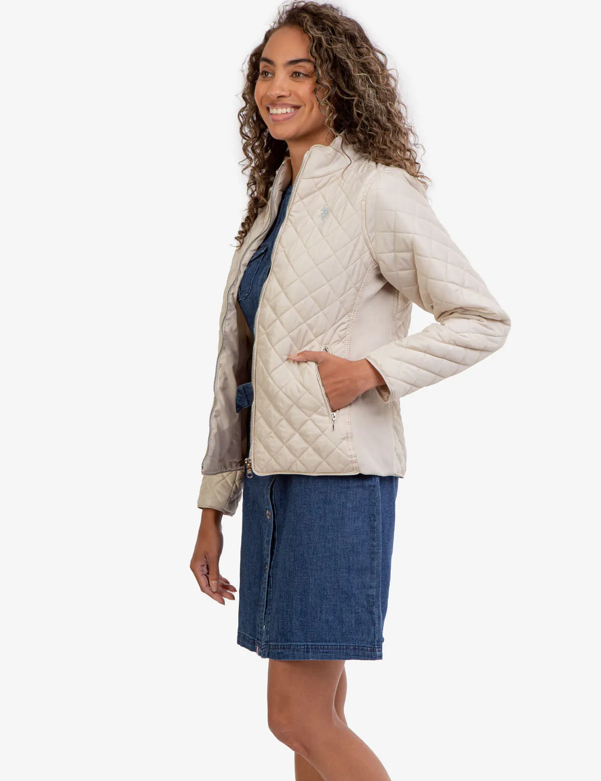QUILTED SIDE KNIT MOTO JACKET sold by U.S. Polo Assn. product image thumbnail 3