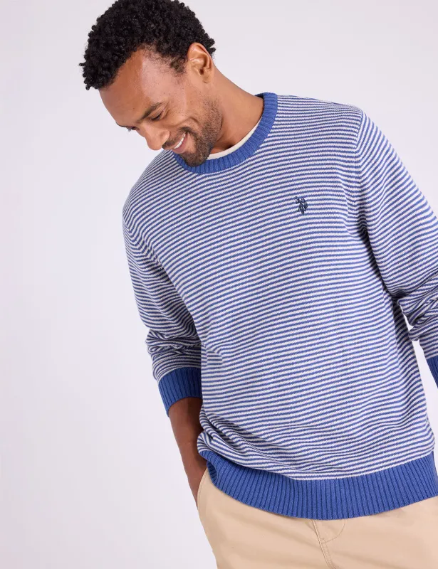 FEEDER STRIPE CREW NECK SWEATER sold by U.S. Polo Assn.